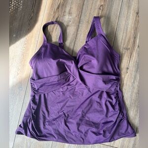 Lands' End Violet tankini Swimsuit with Ruched Detail